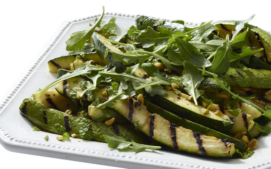 Gluten-Free Grilled Zucchini with Pistachios and Mint Recipe