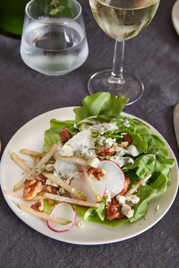 Butter Lettuce Salad with Asian Pears, Buttermilk Blue Cheese Dressing