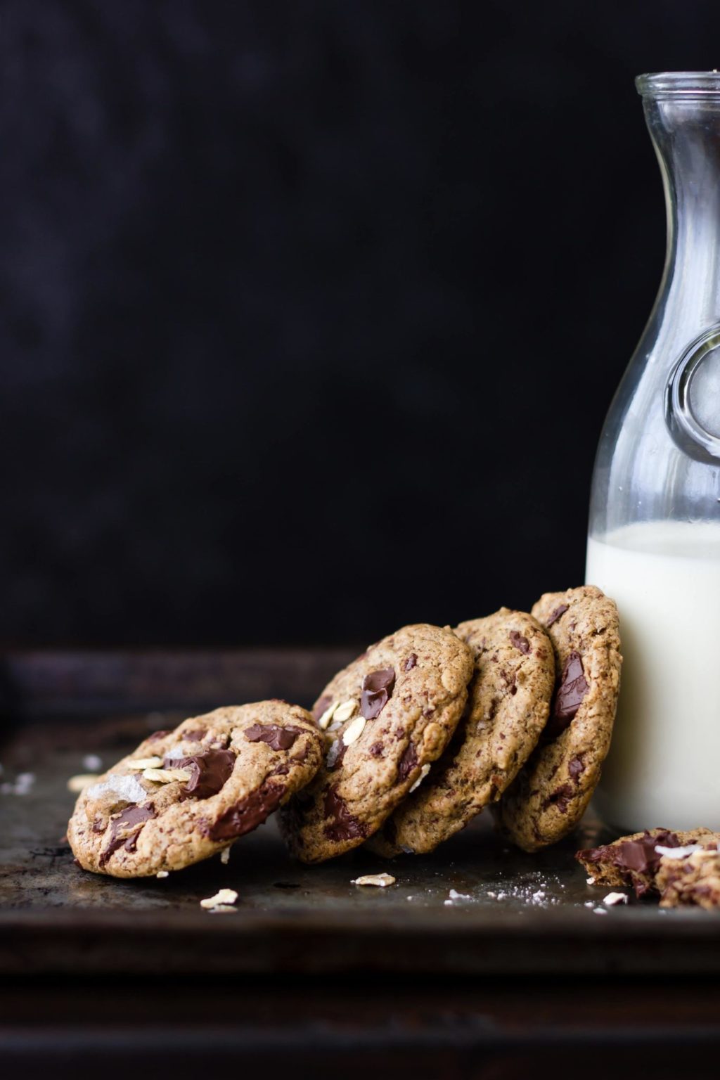 glutenfree buckwheat chocolate chip cookies with almond butter and oatmeal