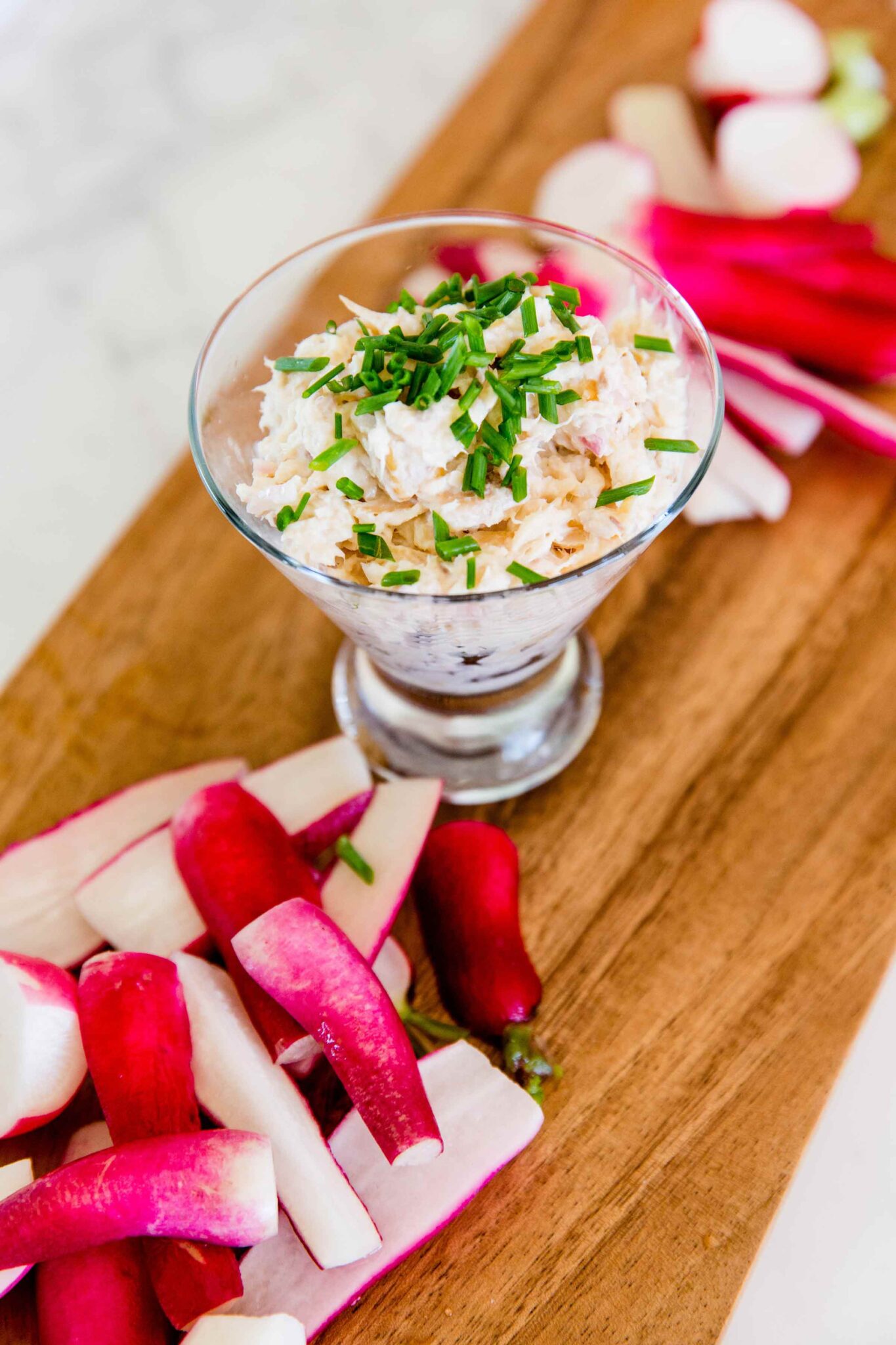 glutenfree, creamy smoked trout dip recipe to serve with radishes