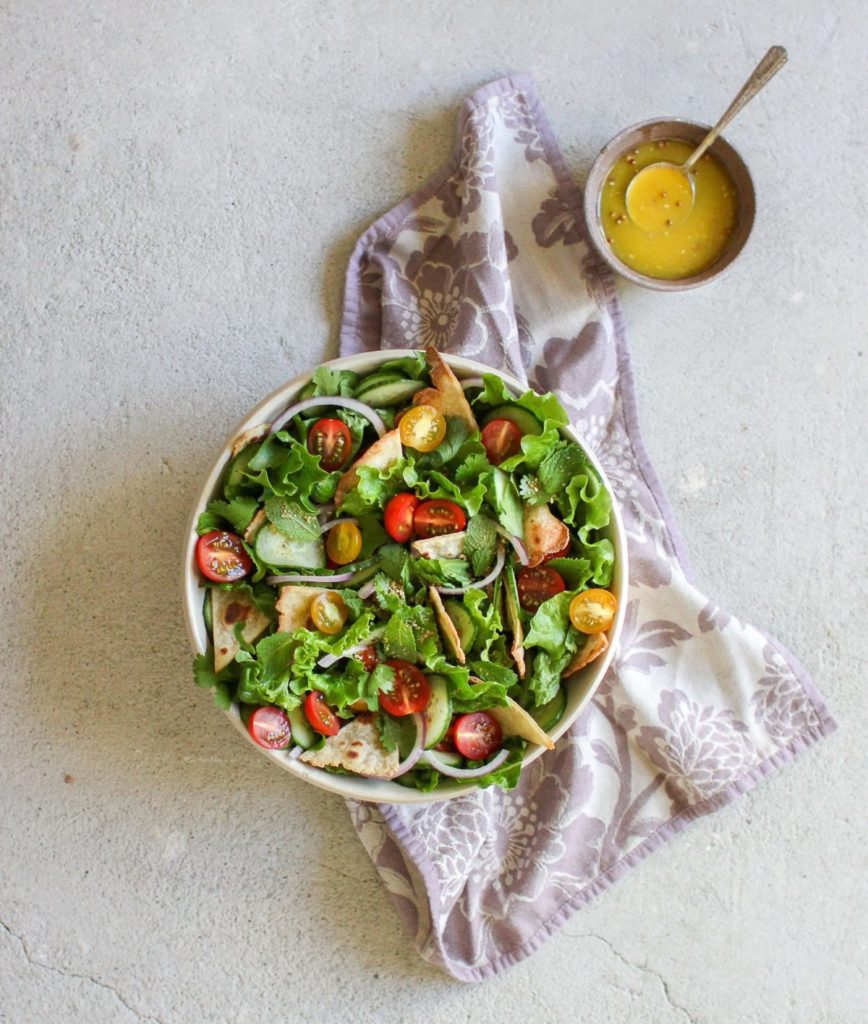 Fattoush Salad with Orange Dukkah Dressing Gluten-Free Recipe
