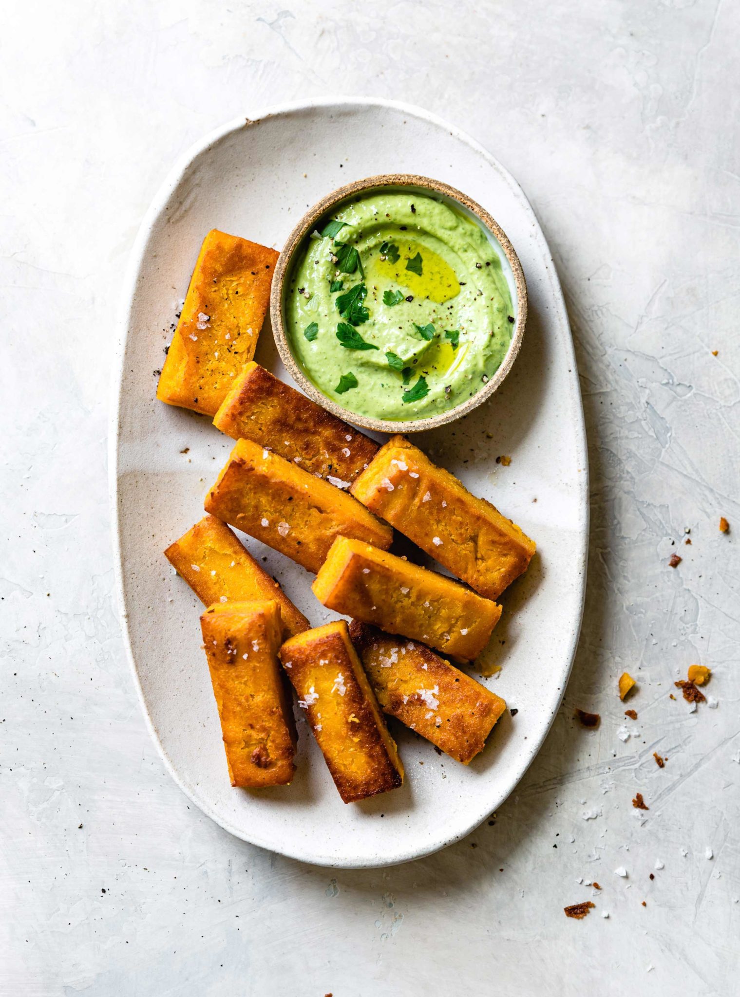 Sweet-Potato-Chickpea-Fries-with-Green-Tahini-Dip | GFF Magazine