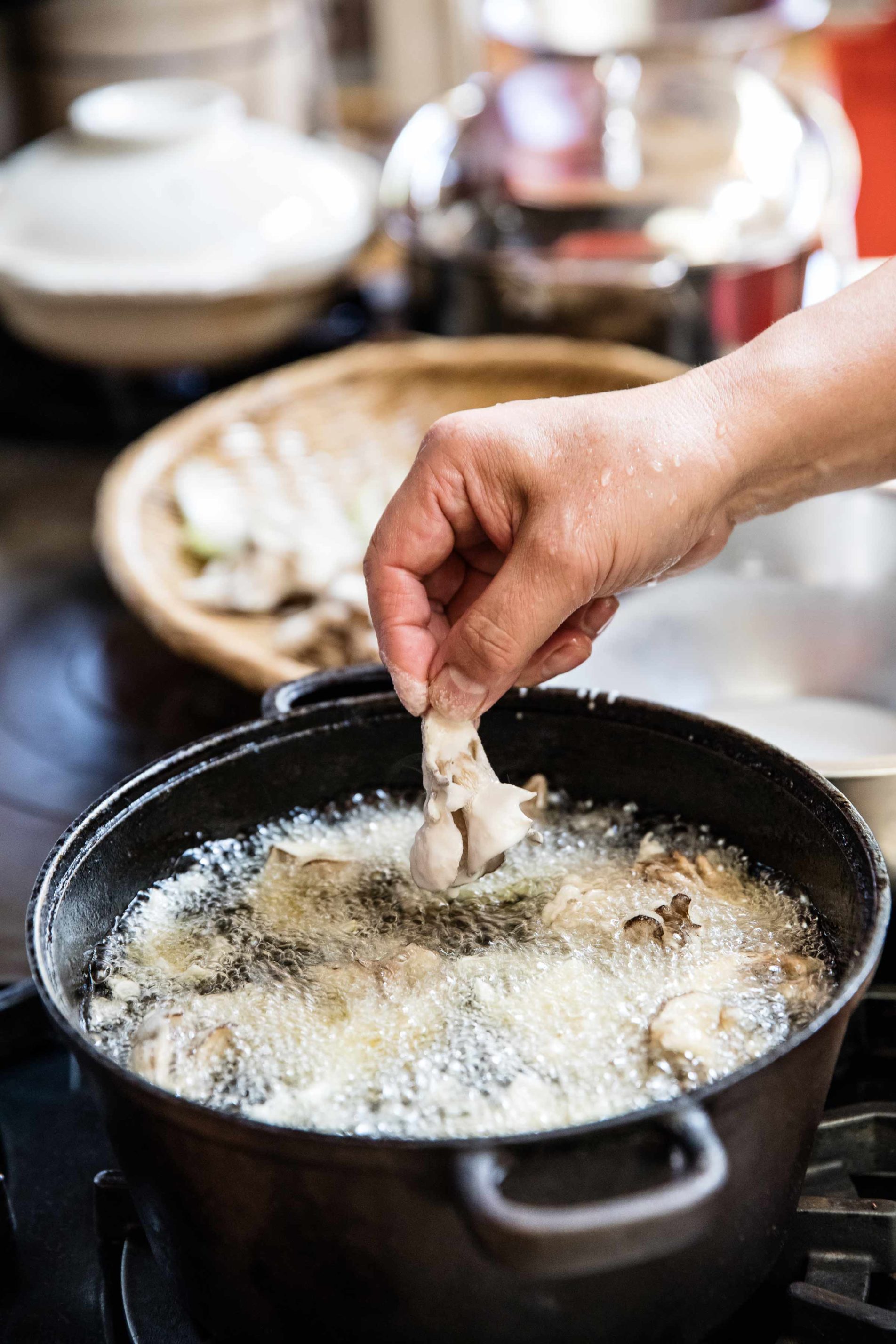 PerfectTempuraPlacingMushroomsinOil GFF Magazine