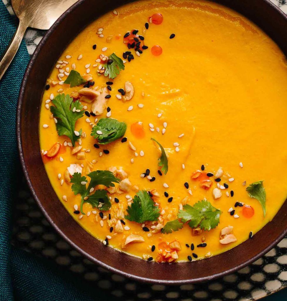 Roasted Carrot and Fennel Soup with Chili Oil