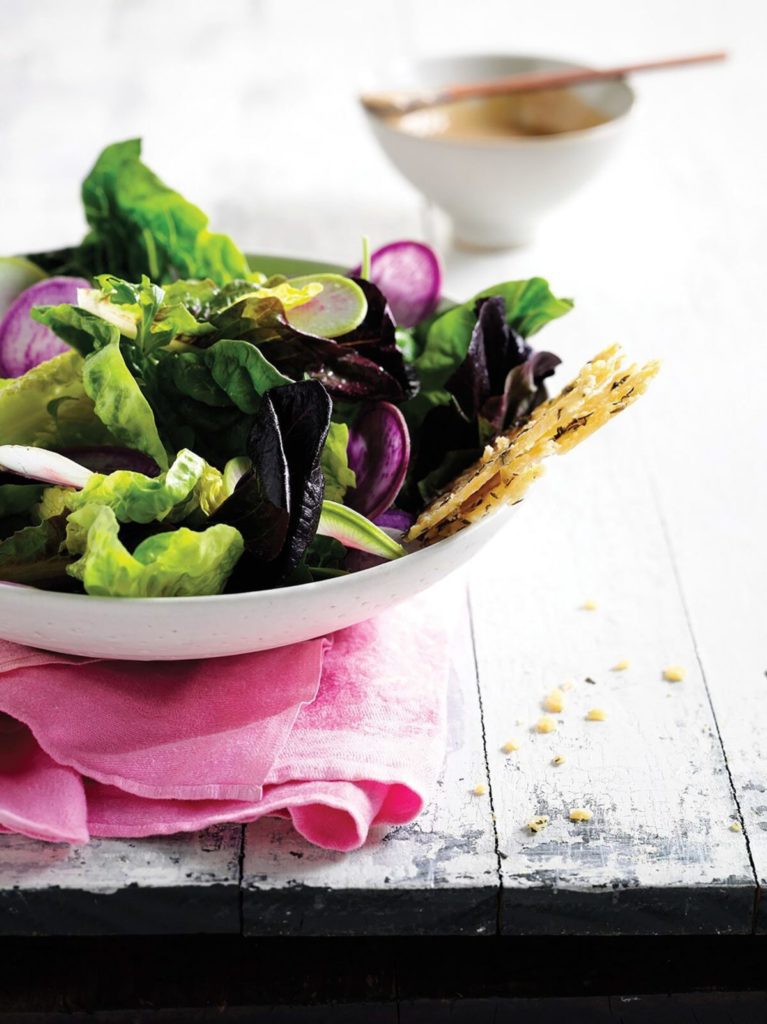 Market Salad with Bagna Cauda Dressing and Parmesan Crisps Gluten-Free Recipe