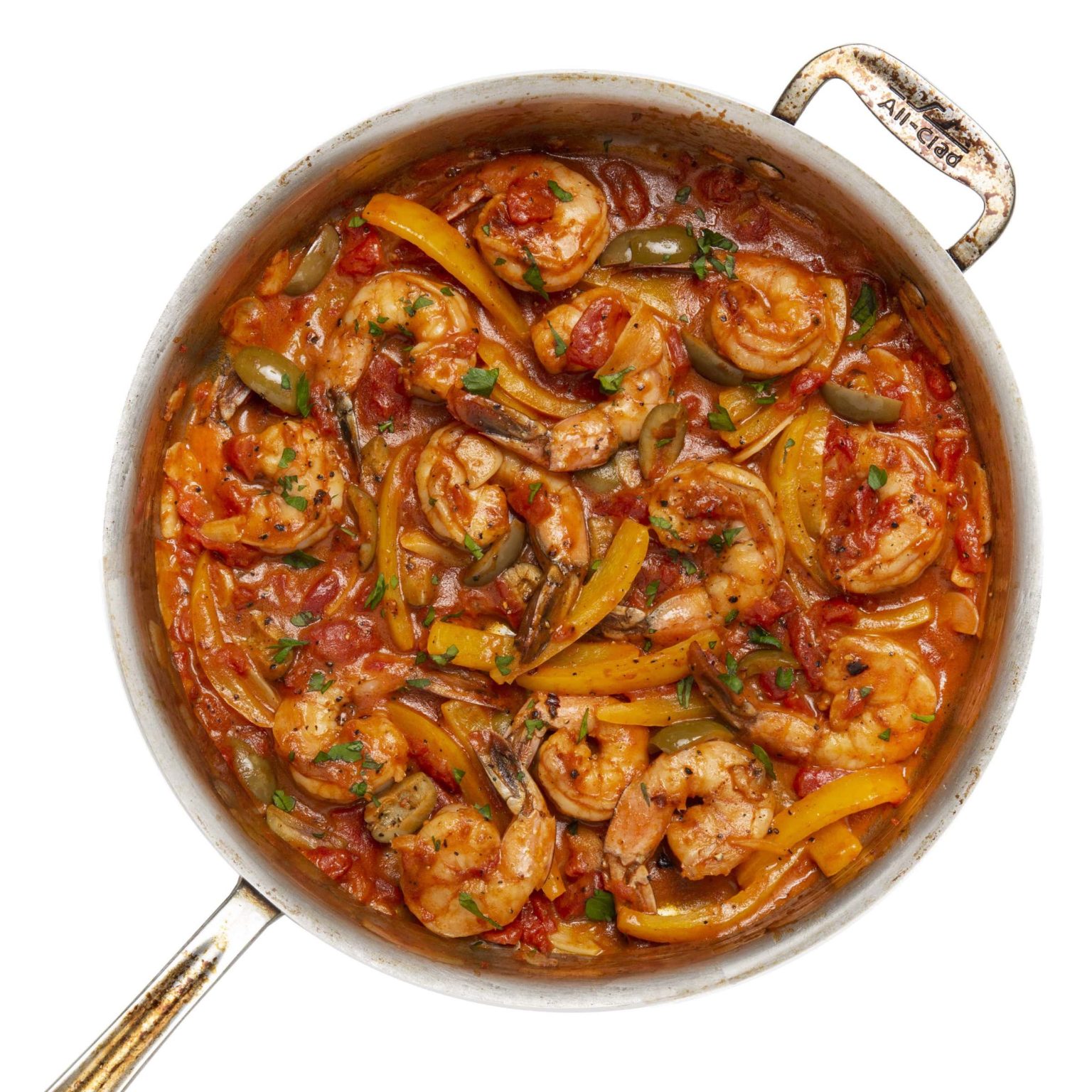 easy gluten free shrimp dish with Spanish flavors from tomato and
