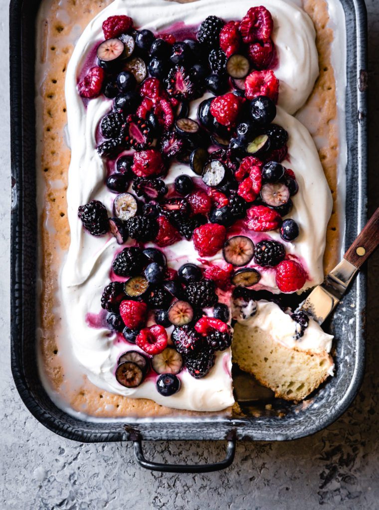 Gluten-Free, Dairy-Free Vanilla Tres Leches Cake with Berries