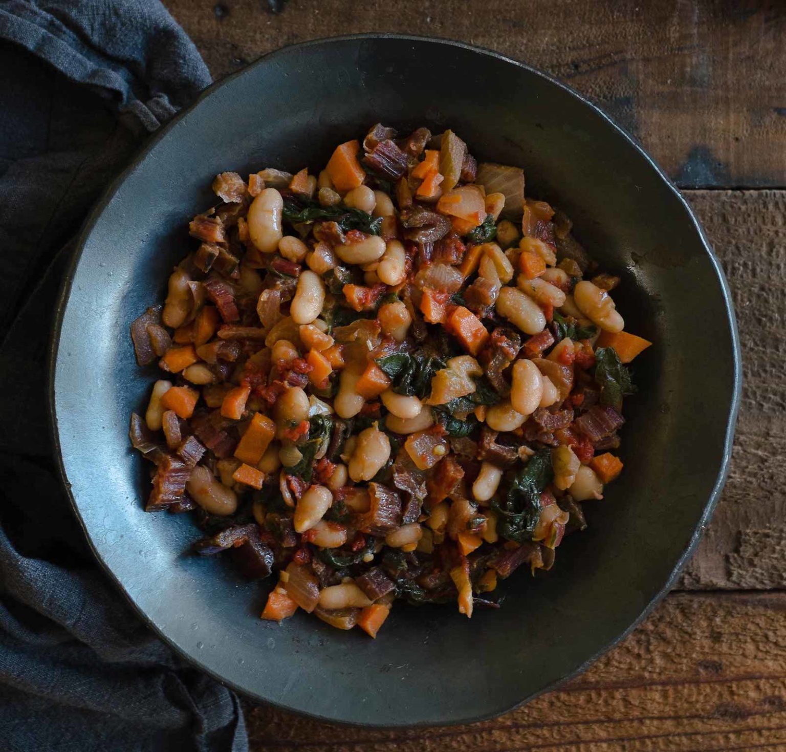 Gluten Free Side Dish Recipe: Braised Swiss Chard with Cannelini Beans