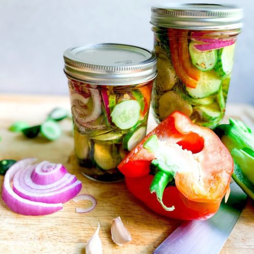 Quick pickled vegetable recipe for vibrant, crunchy cucumbers