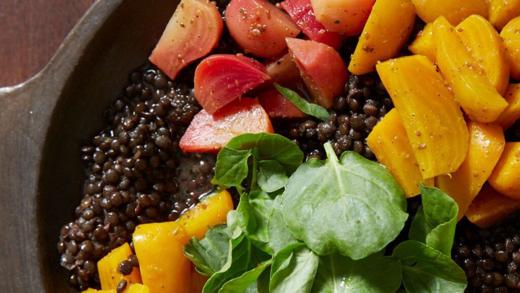 gluten free masala beets and lentils