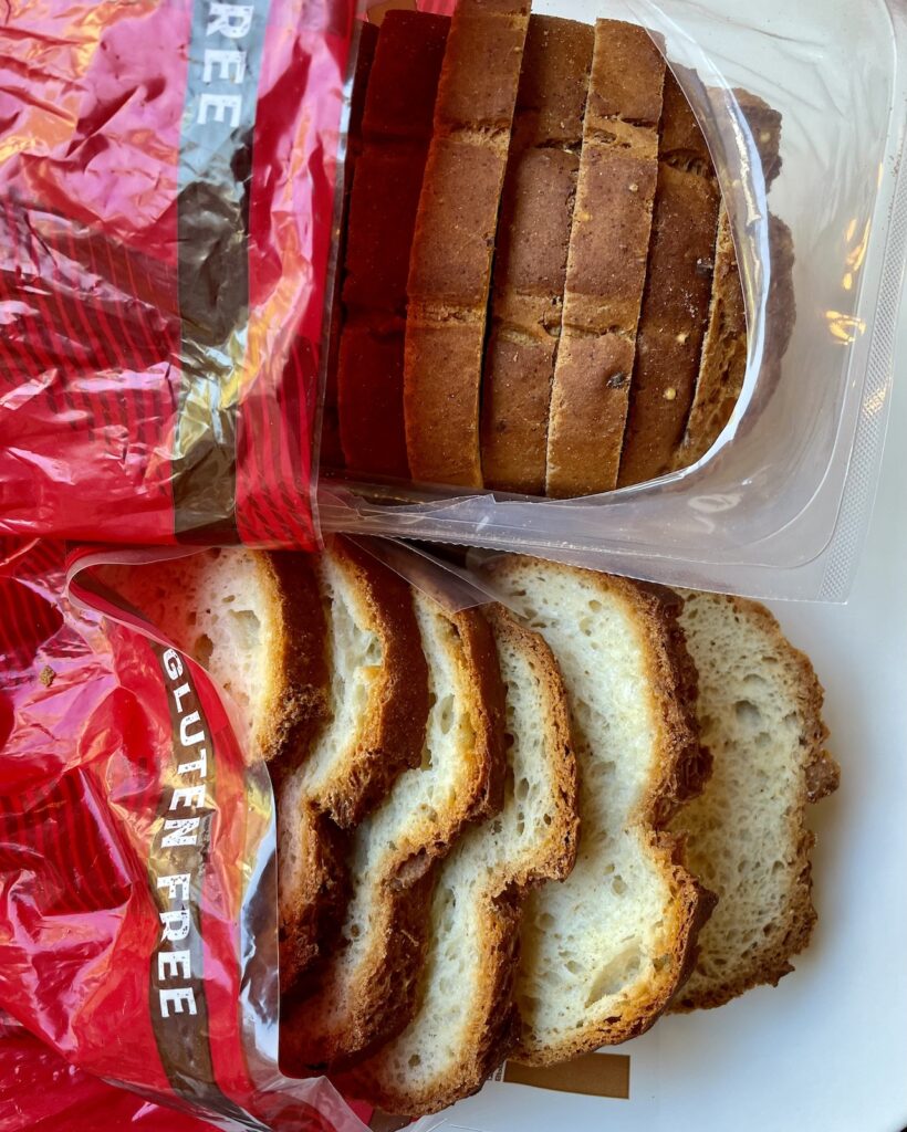 Canyon Bakehouse gluten-free bread's "Stay Fresh" and regular packaging