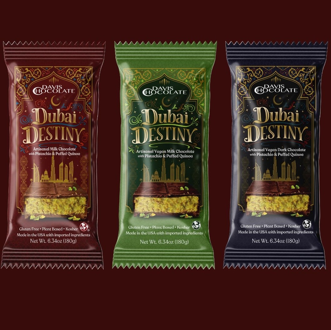 Product Review: Davis Chocolate Dubai Destiny Gluten-Free Dubai Chocolate Bars | GFF Magazine